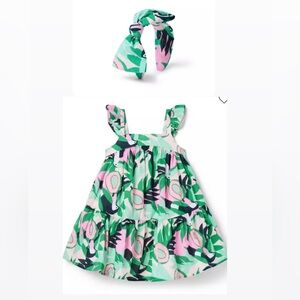 Janie and Jack Toucan Ruffle Dress with Matching head band